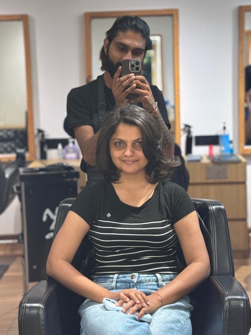 Hair colour service at Be U Smart Salon Science City Ahmedabad