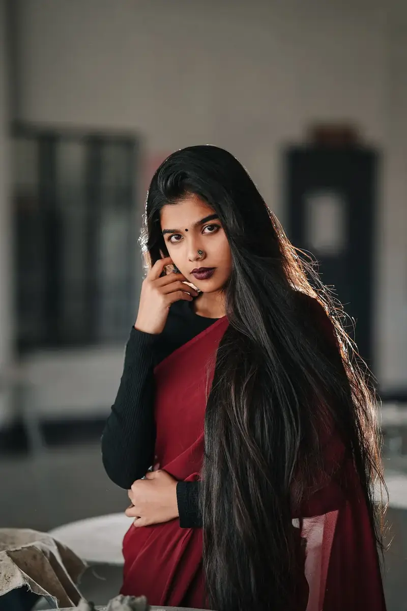 Model with long, glossy hair